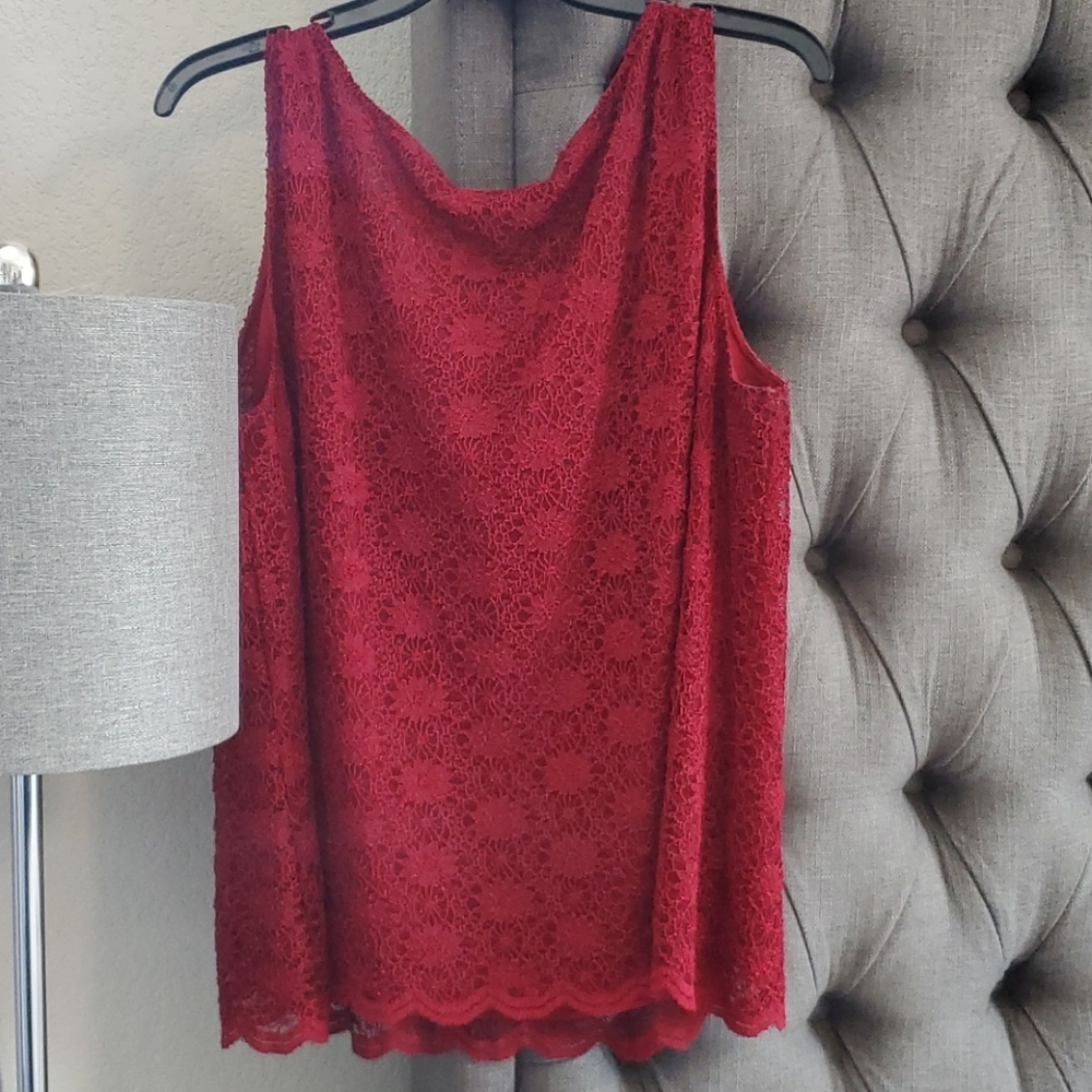 Lace overlay tank top
